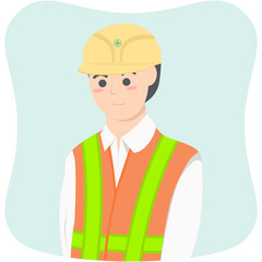 Professional Project Foreman Employment Wearing Safety Vest
