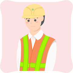 Professional Project Foreman Employment Wearing Safety Vest
