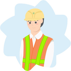 Professional Project Foreman Employment Wearing Safety Vest
