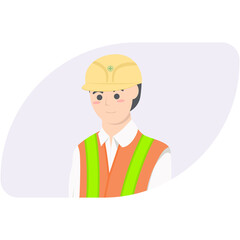 Professional Project Foreman Employment Wearing Safety Vest
