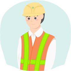 Professional Project Foreman Employment Wearing Safety Vest
