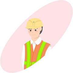 Professional Project Foreman Employment Wearing Safety Vest
