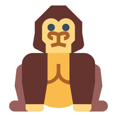 gorilla flat icon style