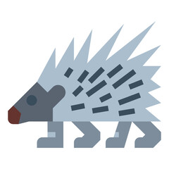 Porcupine flat icon style