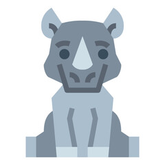 rhino flat icon style