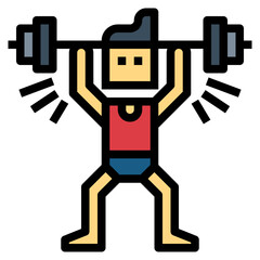 Weightlifting filled outline icon style