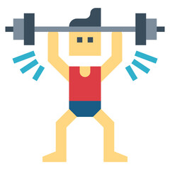 Weightlifting flat icon style