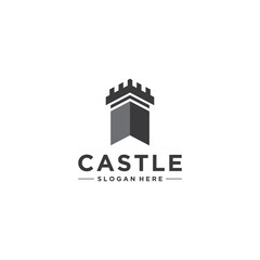 castle logo template vector in white background