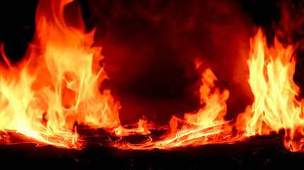 炎　山火事　火災　イメージ　戦場　廃墟　火花