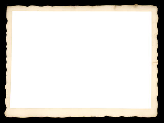 vintage photograph with jagged stained border transparent background generative AI illustration