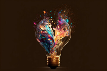 mysterious light bulb with background