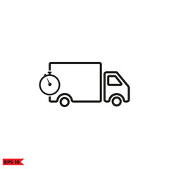 Icon vector graphic of  vehicle on time