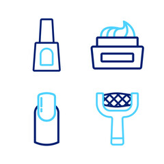 Set line Nail file, manicure, Bottle of nail polish and icon. Vector