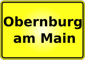 Obraz premium Stadteingangsschild Deutschland Stadt Obernburg am Main