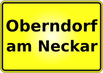 Fototapeta premium Stadteingangsschild Deutschland Stadt Oberndorf am Neckar