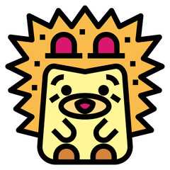 hedgehog filled outline icon style