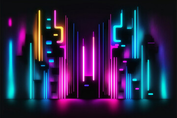 abstract background with cyberpunk neon dj drop pattern