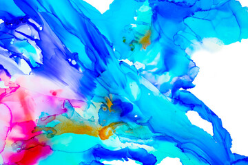 アルコールインクアート_寒色