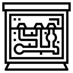 Ant farm line icon style