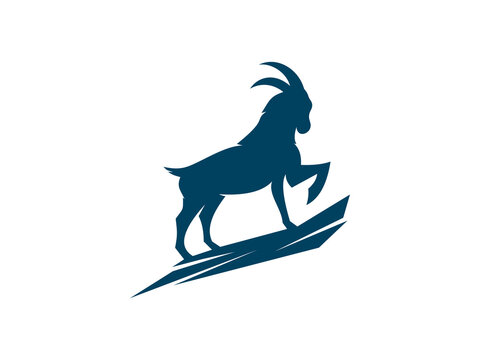 modern goat illustration vector logo