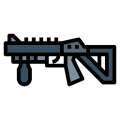 Grenade launcher filled outline icon style