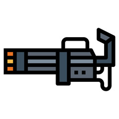 Minigun filled outline icon style