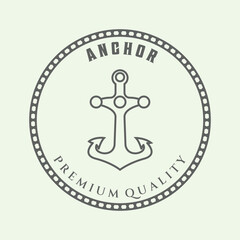 icon anchor logo line design minimalist art