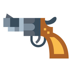 Cap gun flat icon style