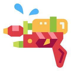 water gun flat icon style