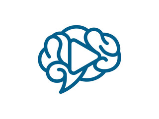modern Play brain illustration vector logo