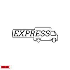 Icon vector graphic of  express box truck