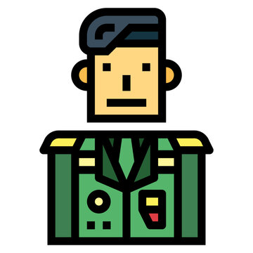 recommend clip art: commander filled outline icon style