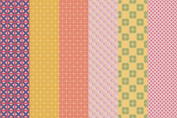 Set from seamless pattern. Abstract futuristic geometric background. Modern graphic concept.