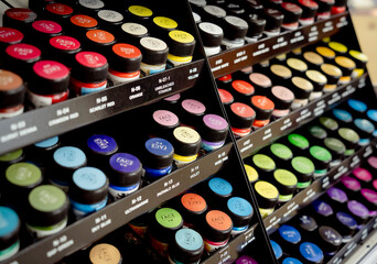 Background of lots assorted colorful paint set