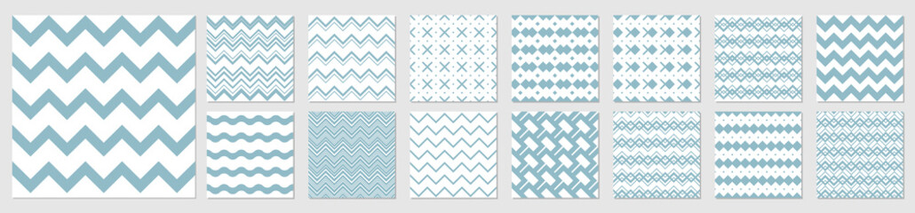 Set geometric seamless patterns. Vector illustration