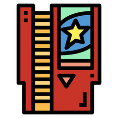 game cartridge filled outline icon style