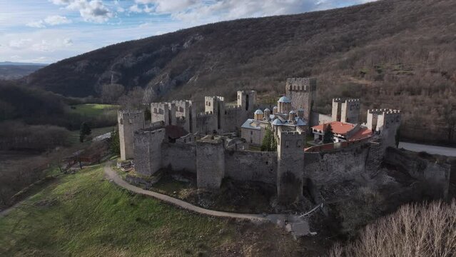 Monastery Of Manasia In Despotovac, Serbia, Aerial View