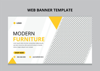 Modern Furniture web banner template.