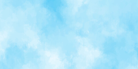 Blue skies with white clouds background. Romantic sky. Abstract nature background of romantic summer blue sky with fluffy clouds. Beautiful puffy clouds in bright blue sky in day sunlight.