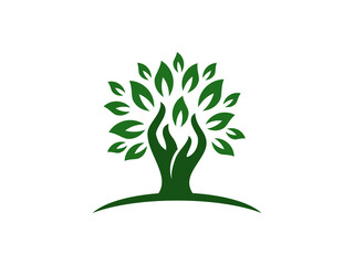 modern hand drawn tree illustration vector logo