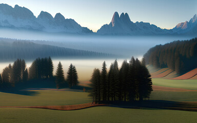 morning in the dolomites