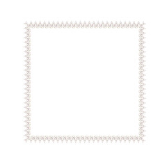 Pearls. Square frame. Beads. Jewelry. Beautiful vector background. 