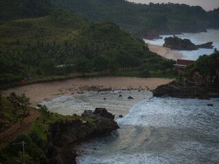 Photo of the bay with white sand in the afternoon