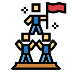 teamwork filled outline icon style