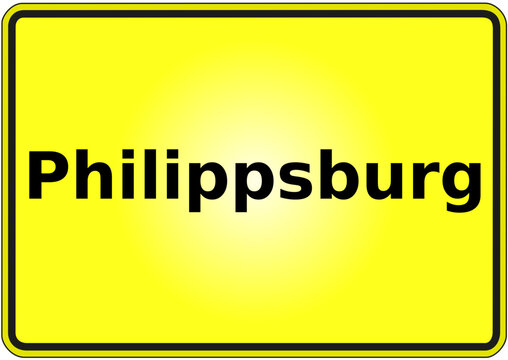 Stadteingangsschild Deutschland Stadt Philippsburg