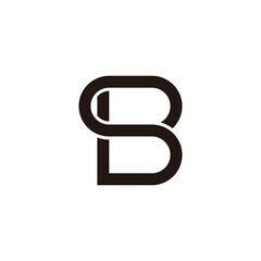 letter sb loop geometric linked logo vector