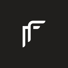 letter rf stripes line logo vector