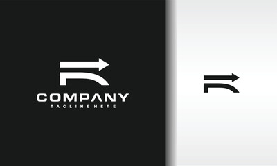 initial letter R arrow logo