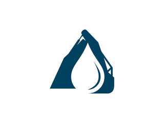 modern water excavation illustration vector logo