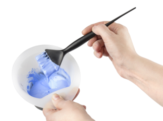 hair dye mixing bowl and brush